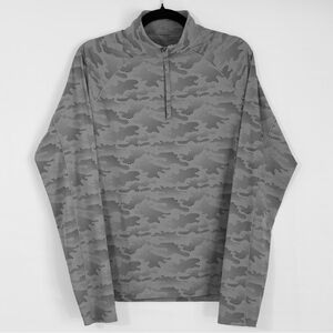 johnnie-O Gray Patterned Quarter-Zip performance Pullover Golf